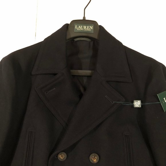 Lauren Ralph Lauren Big Boys Pea Overcoat - Dark Navy Wool - Picture 5 of 11